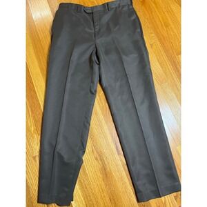 Savane Dress Pants brown Polyester Flat Front Straight Leg Size 34x32